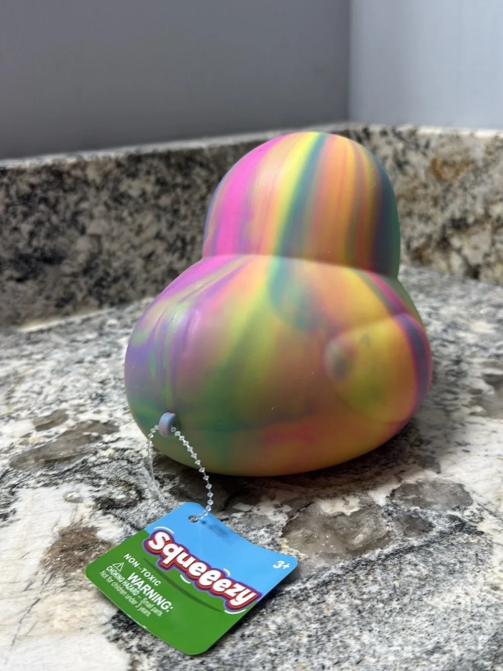 Rainbow Tie-Dye Duck Squishy- Multicolor